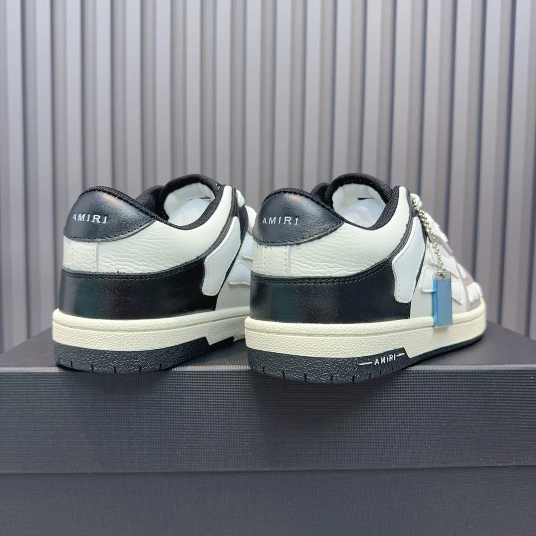 Men's men's shoes 💰600 AMIRI high street sneakers with bone sports shoes, toe layer cowhide upper, upper side bones, hand-stitched, good three-dimensional effect, customized metal LOGO, size 38-45 46